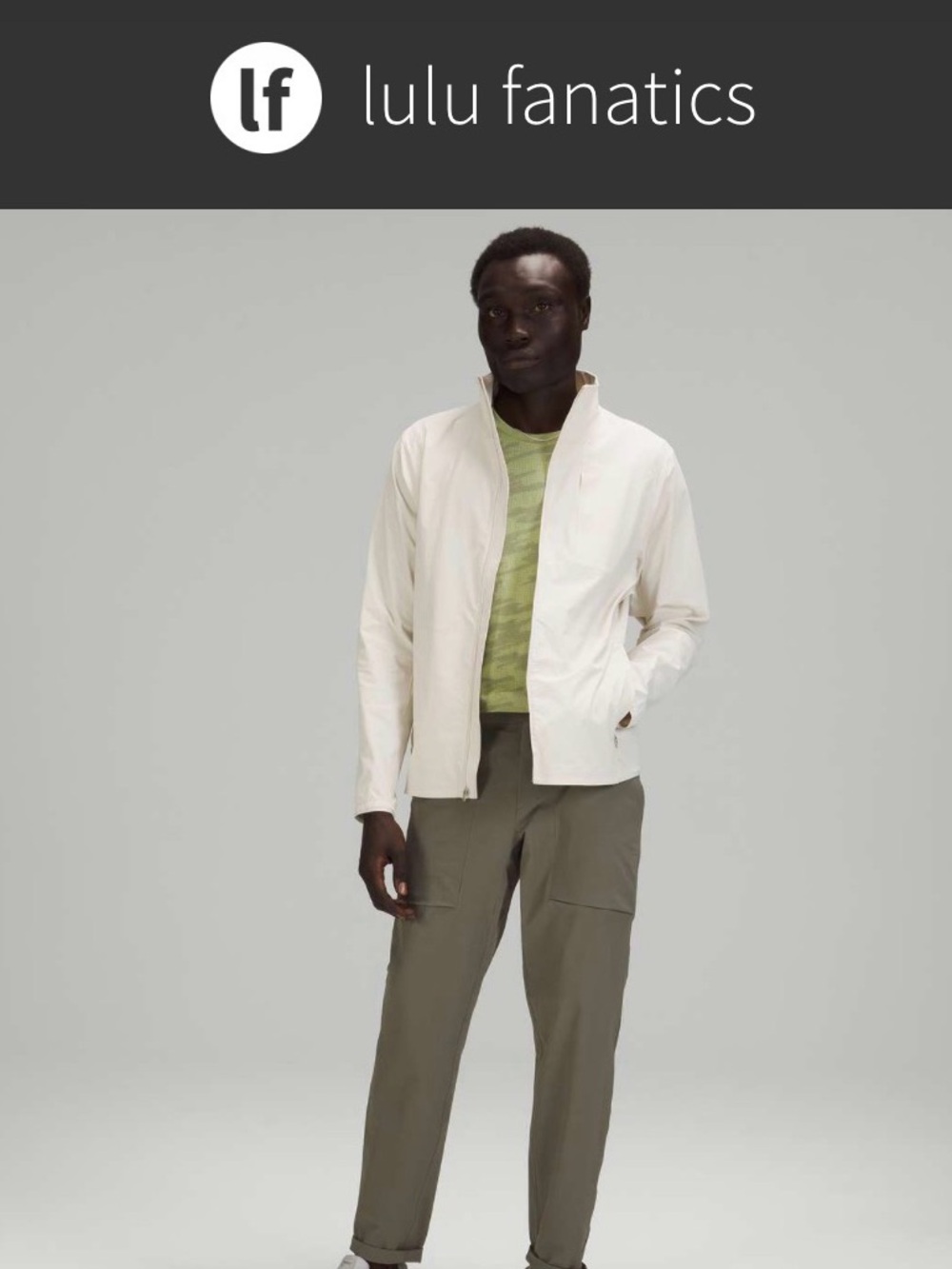 lululemon athletica Lightweight White Jacket with Green Top
